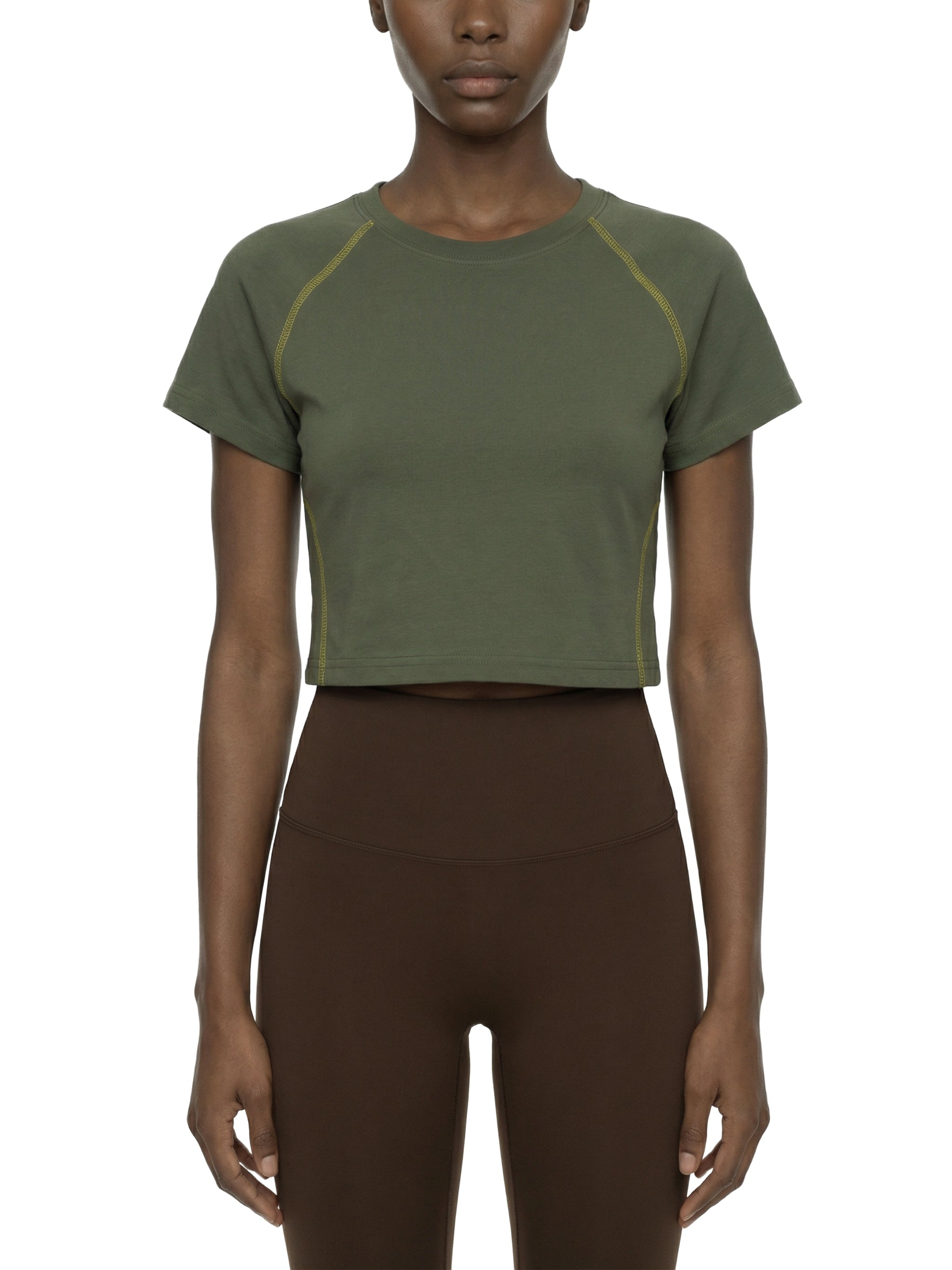 WOMEN'S RAGLAN STITCH CROP TOP