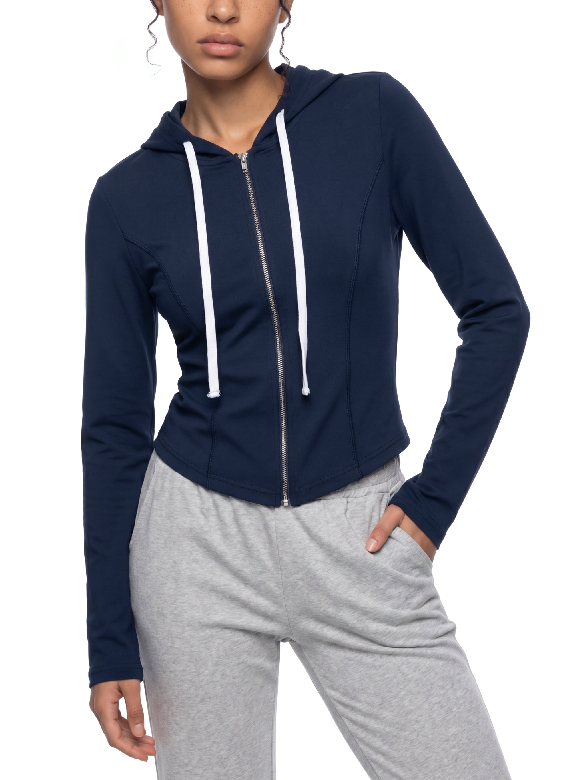 WOMEN'S SLIM ZIPPER HOODIE