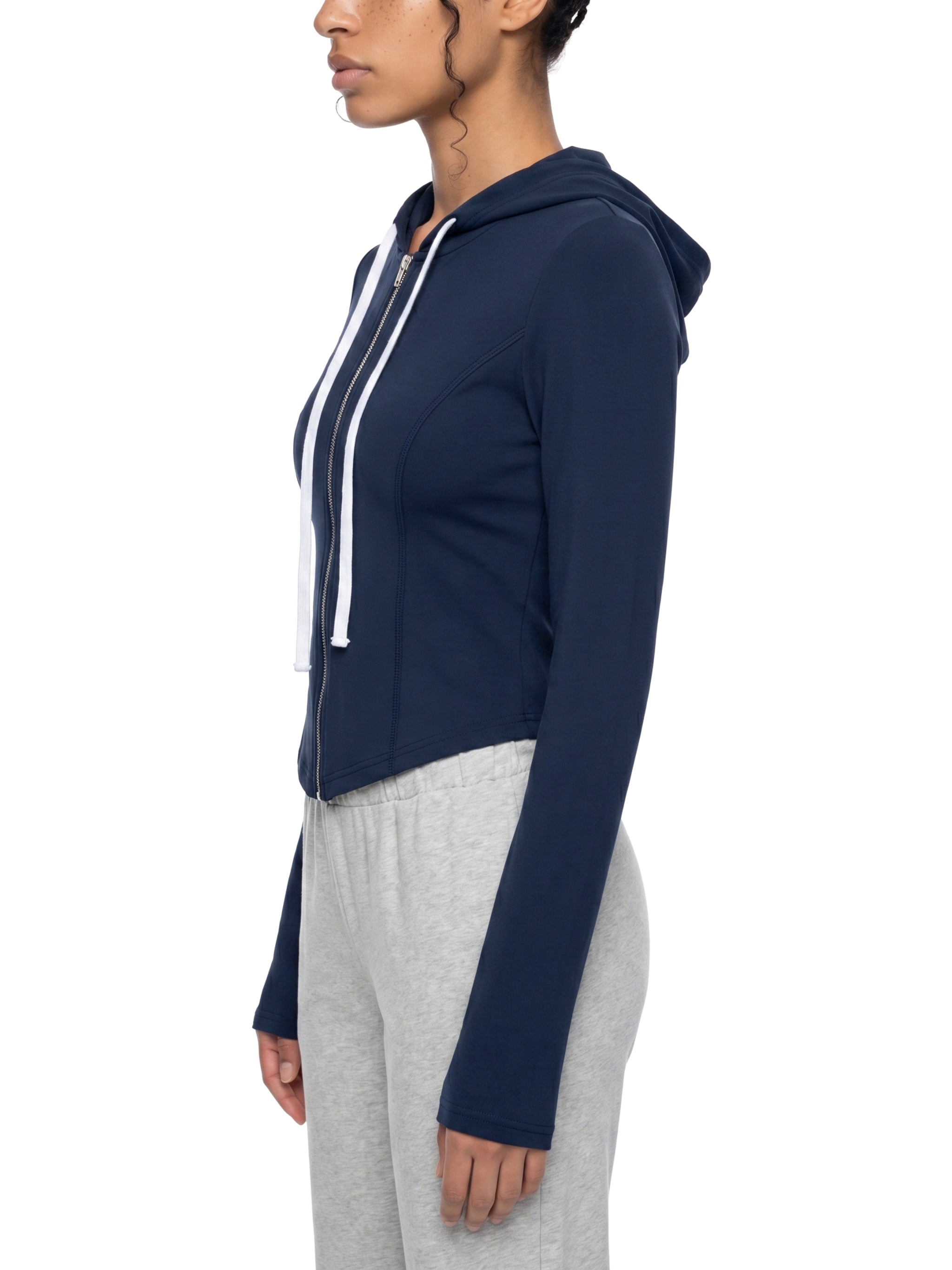 WOMEN'S SLIM ZIPPER HOODIE