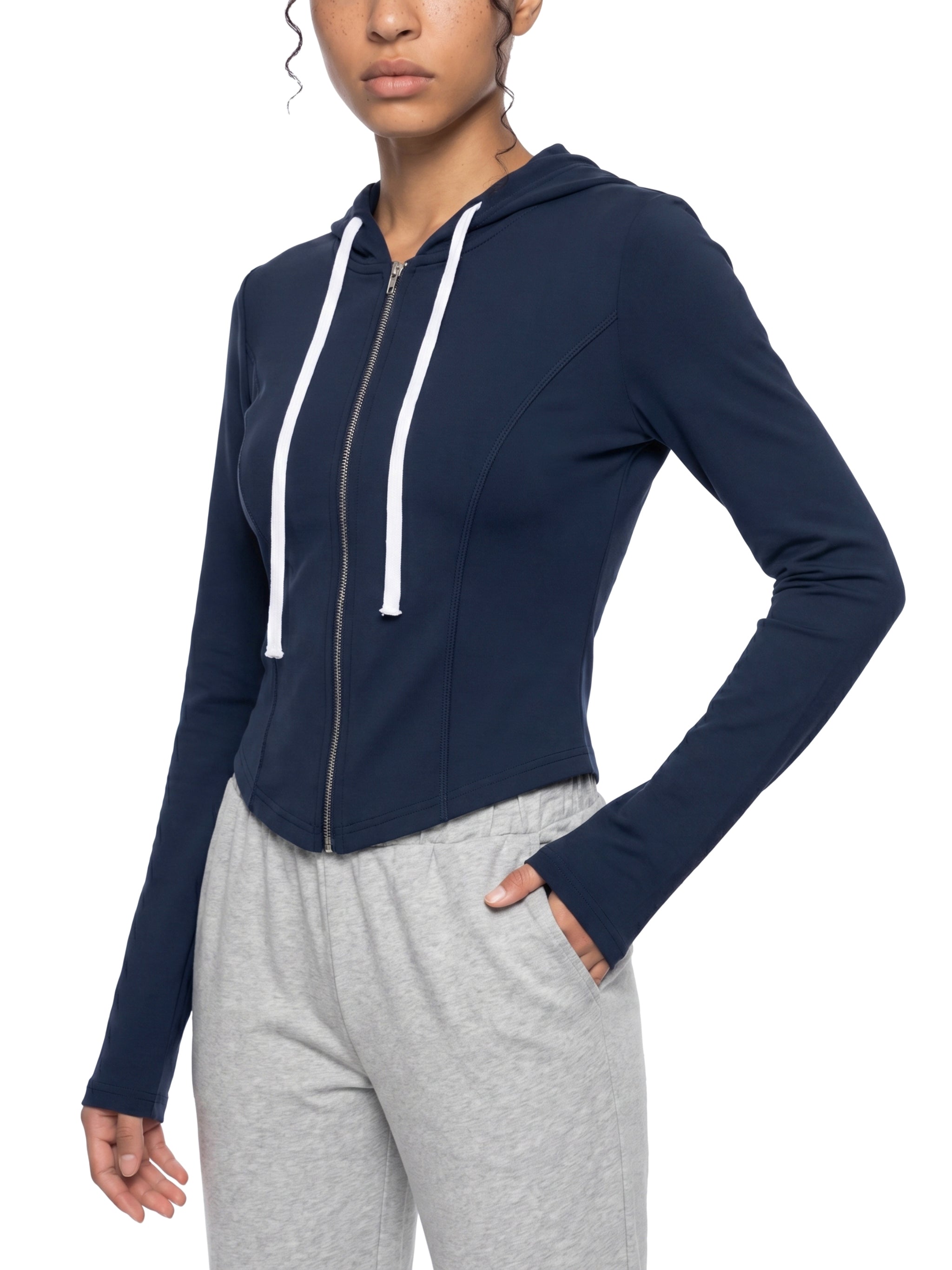 WOMEN'S SLIM ZIPPER HOODIE