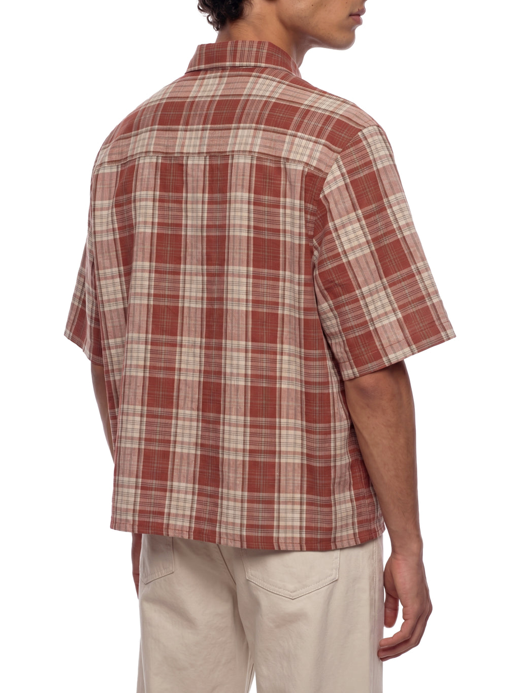 100% COTTON PLAID BUTTON UP