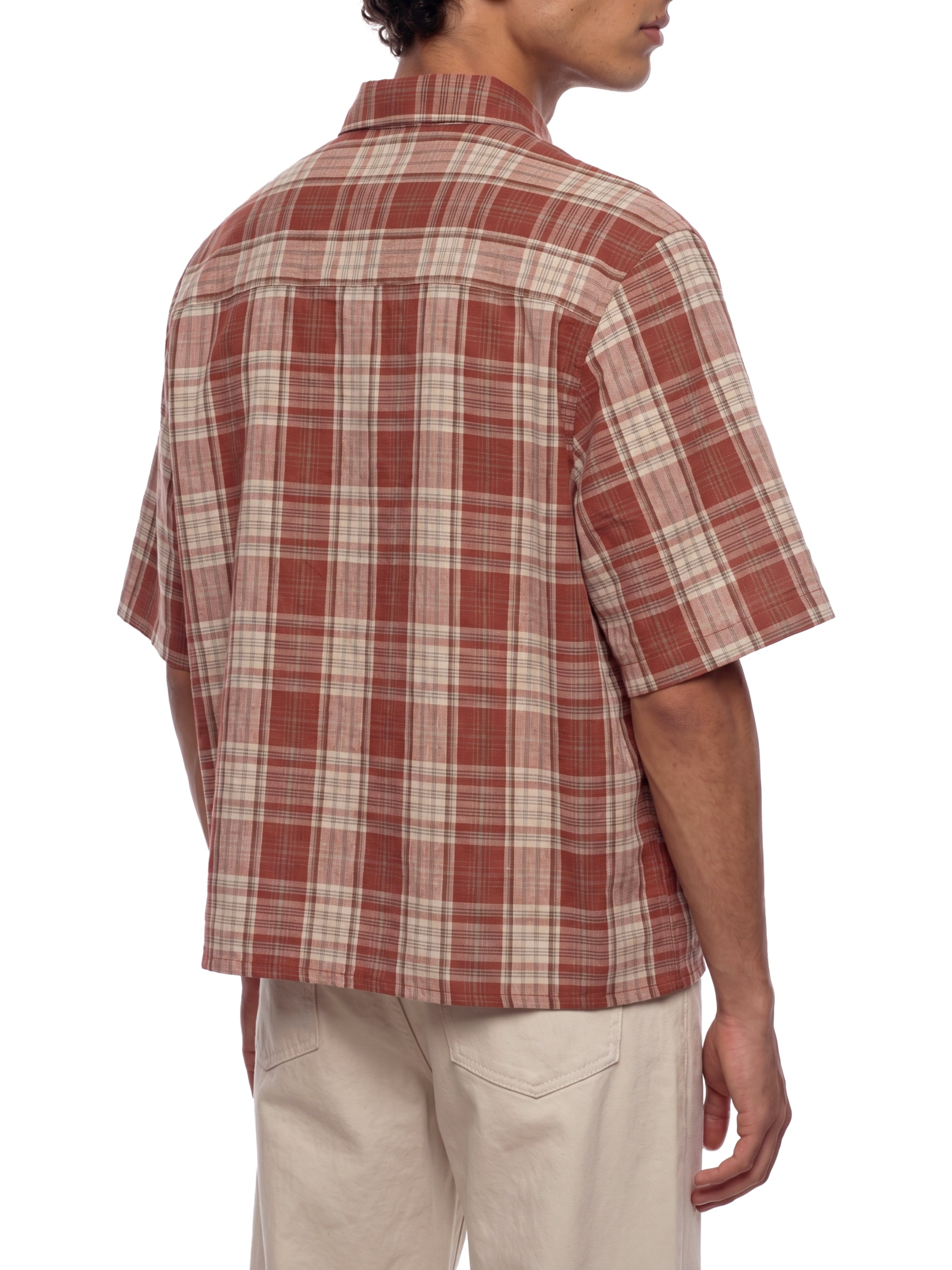 100% COTTON PLAID BUTTON UP