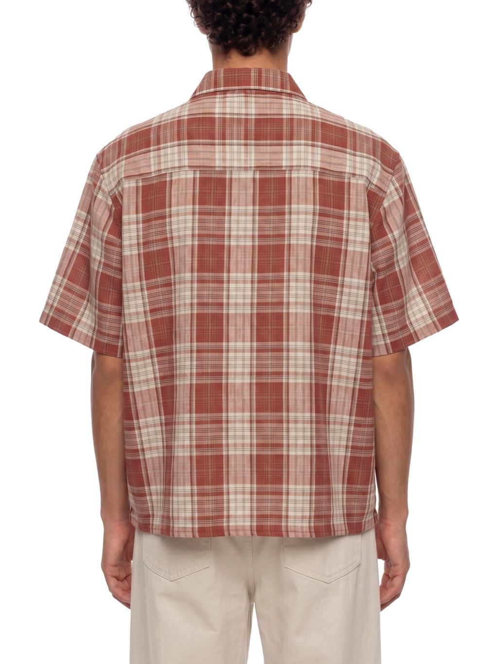 100% COTTON PLAID BUTTON UP