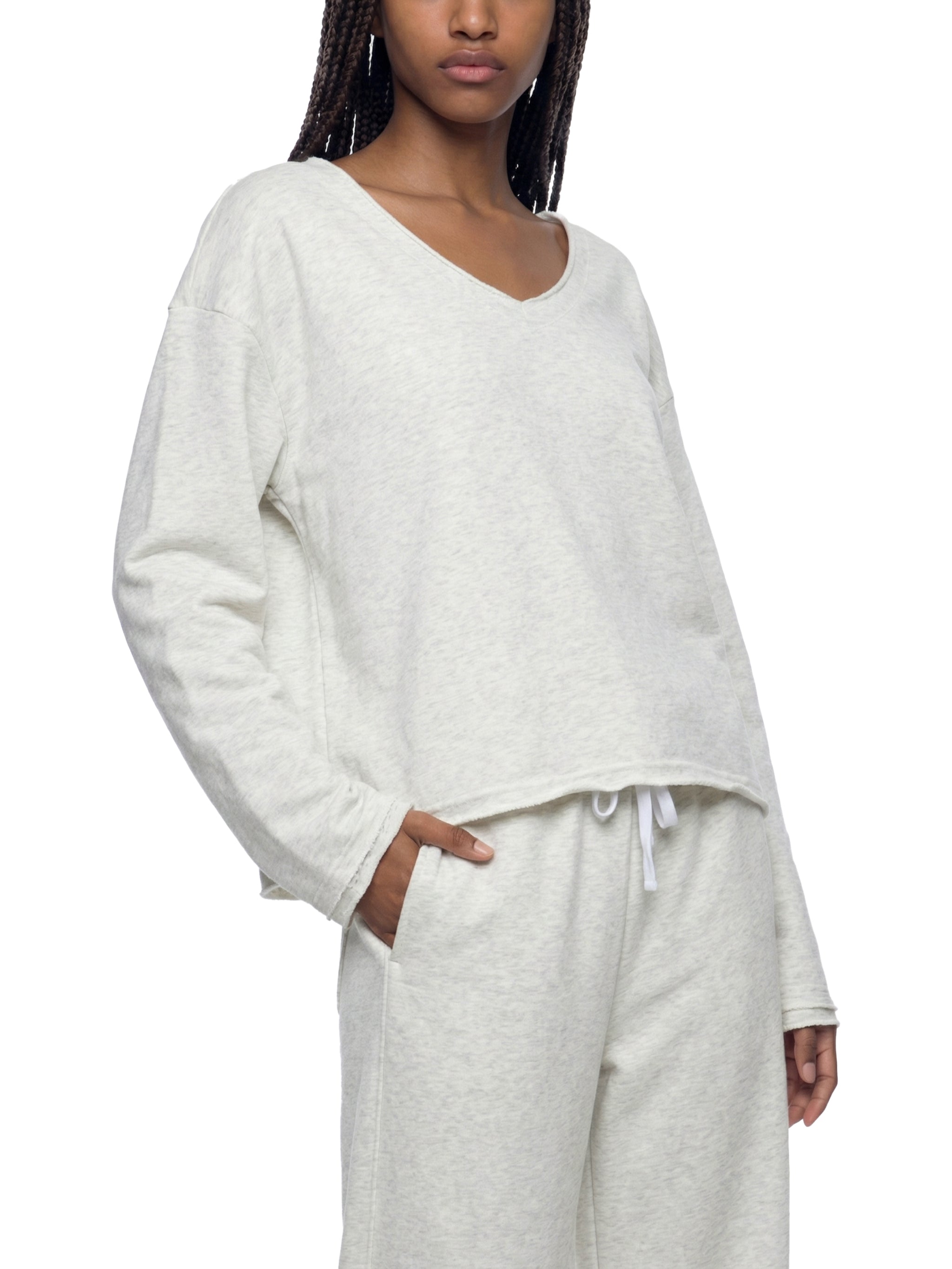 WOMEN'S RAW HEM LONGSLEEVE
