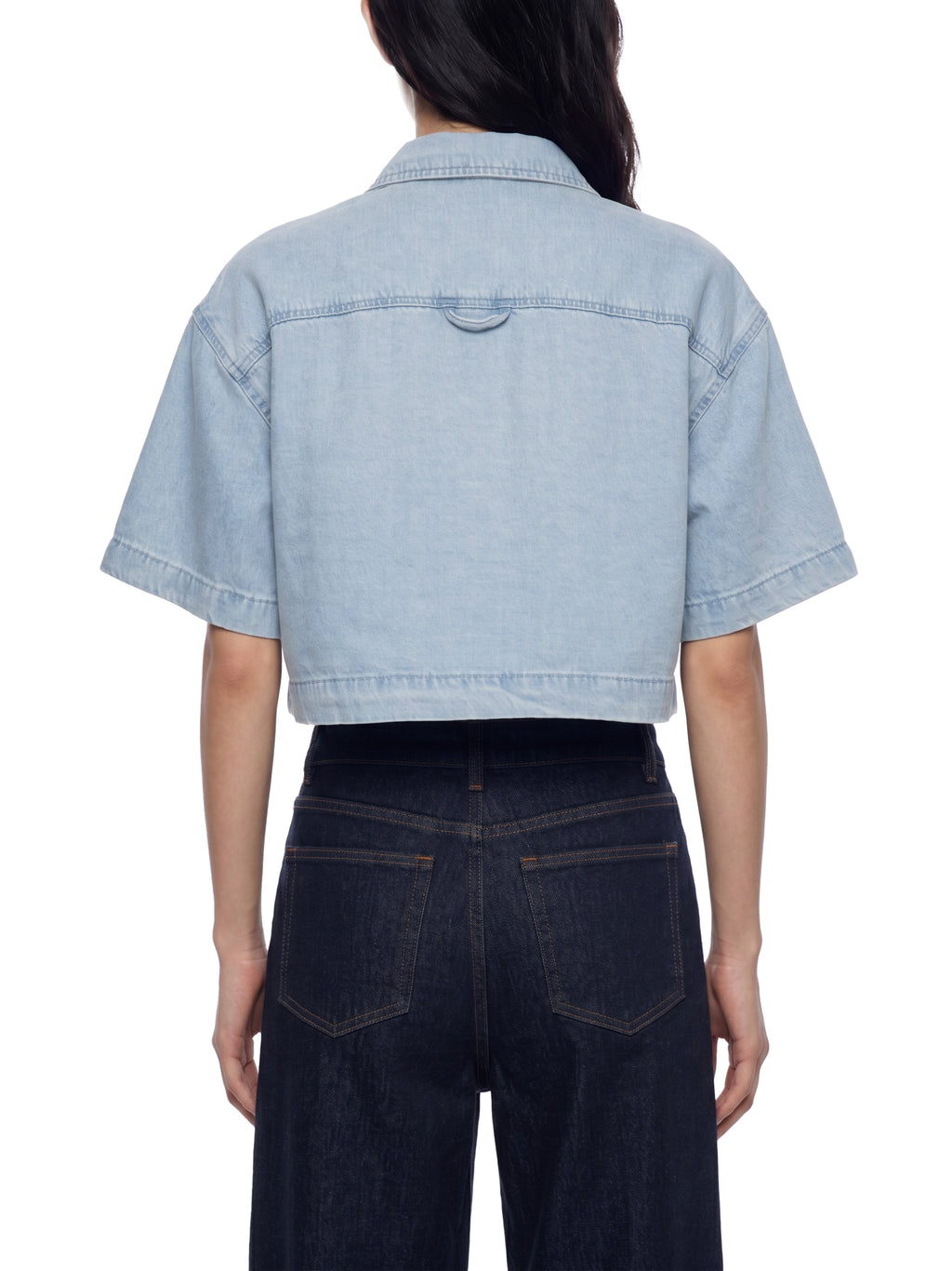 WOMEN'S 100% LYOCELL CROPPED BUTTON UP
