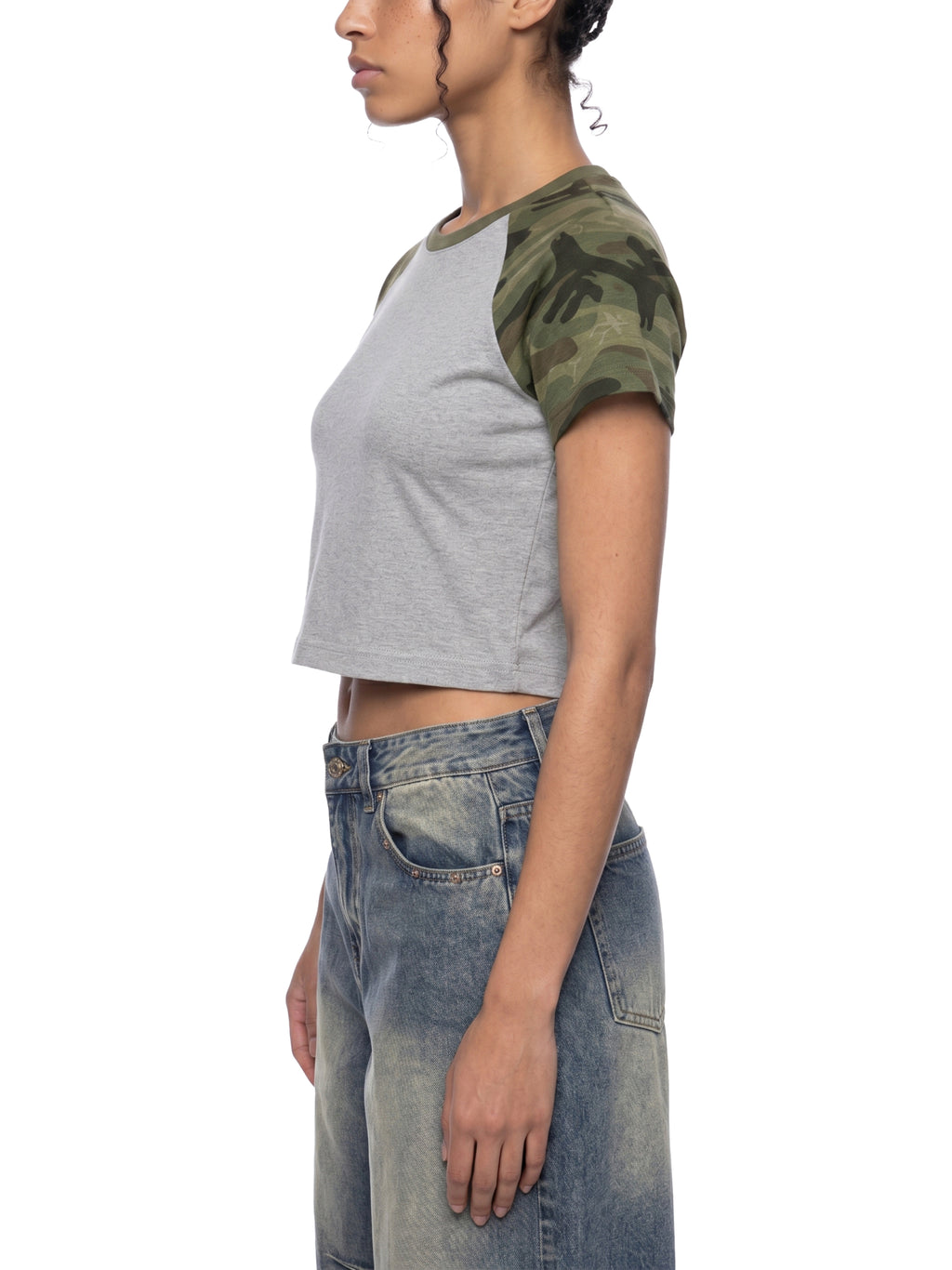 WOMEN'S CAMO RAGLAN BABY TEE