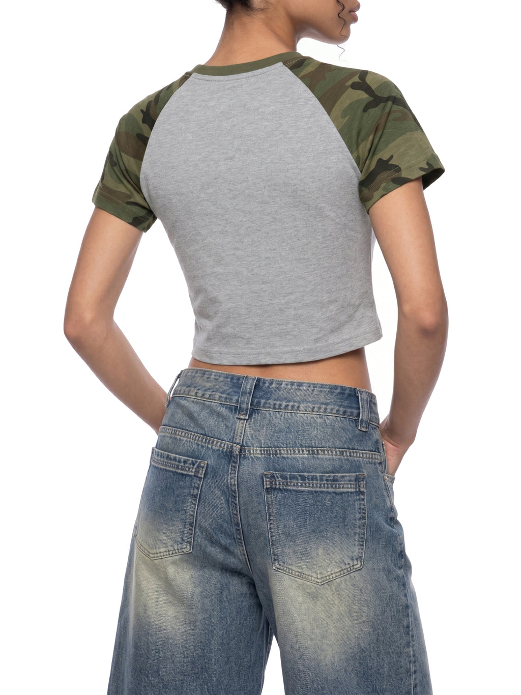 WOMEN'S CAMO RAGLAN BABY TEE