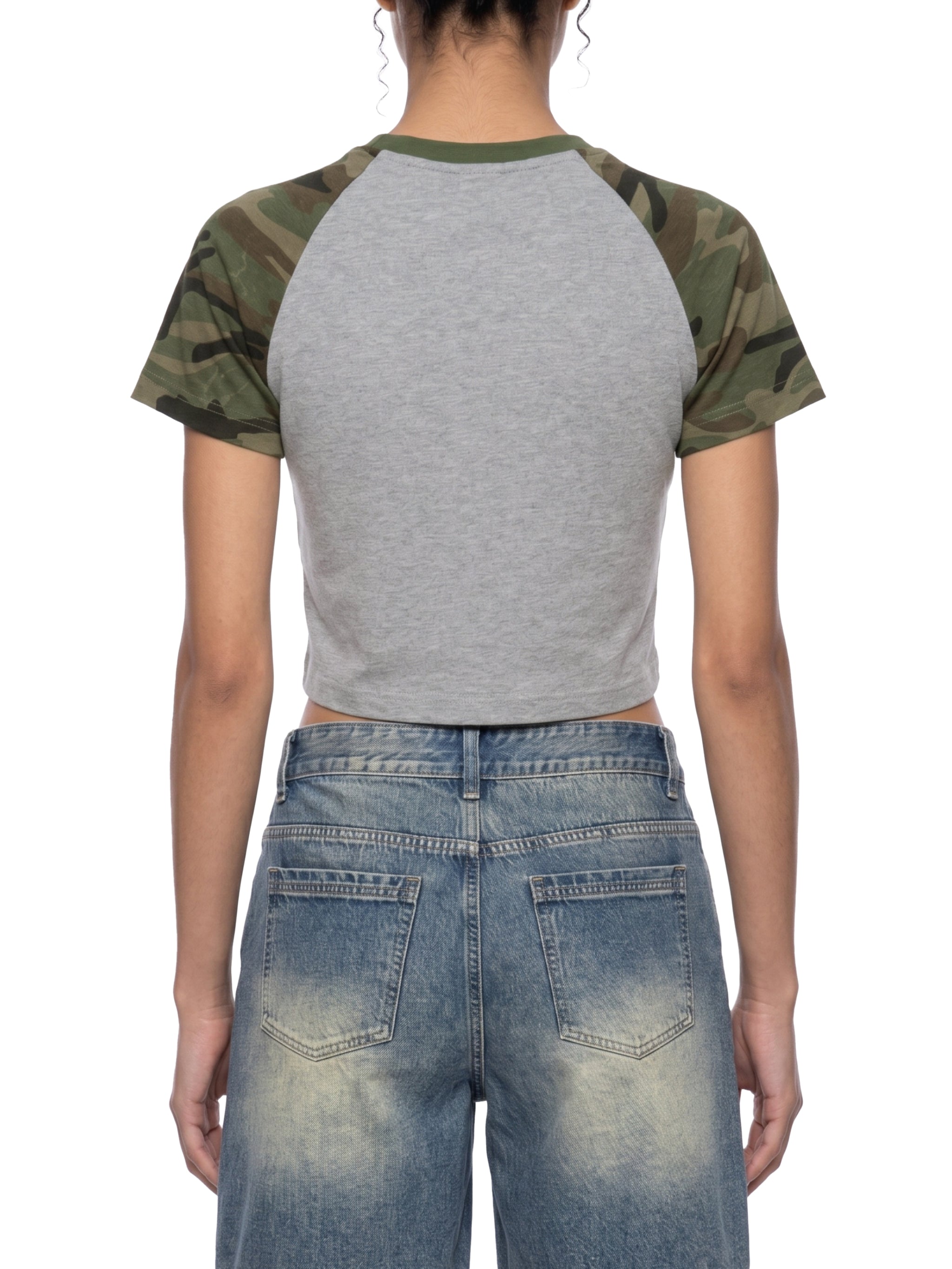 WOMEN'S CAMO RAGLAN BABY TEE